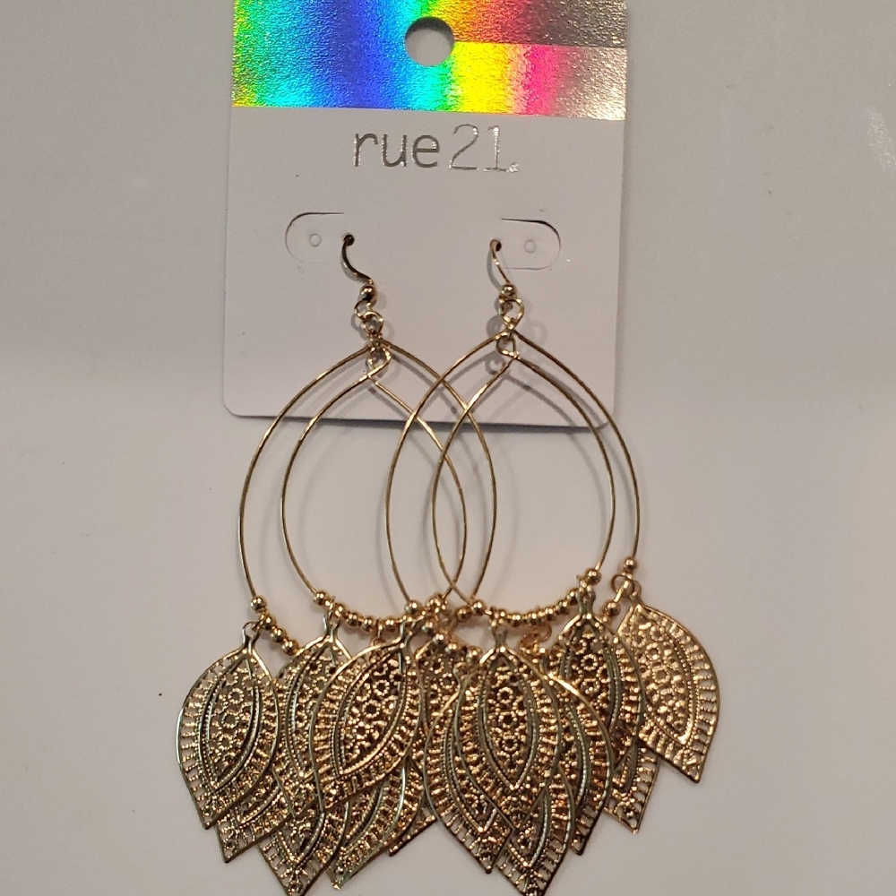 Rue21 Gold Bohemian Hoop Earrings